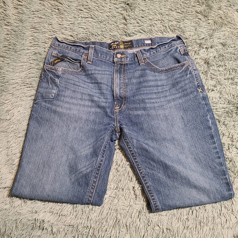 Ariat Rebar M5 Mens Denim Work Jeans Straight Leg Knife Pocket 42x30 Fits‎ 41x29 - Picture 3 of 7
